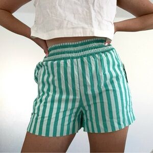 NEW teal and aqua highwaisted striped boxer shorts